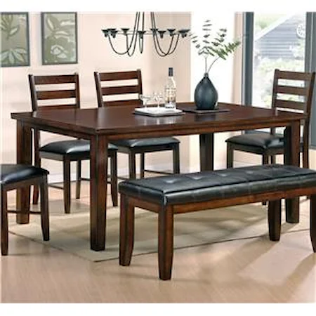 Casual Rich Brown Rectangular Dining Table